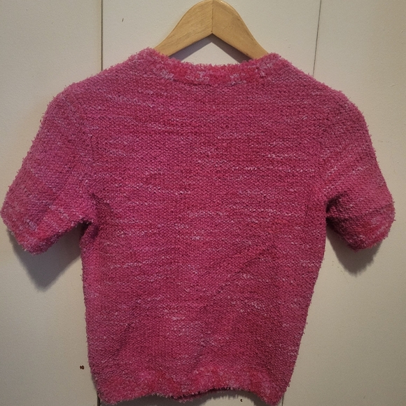 Kate Spade New York Size XXS Pink Short Sleeve Sweater Top - Picture 2 of 3